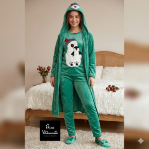 Ensemble Cocooning 4 Pièces – Motif Ours & Pingouin