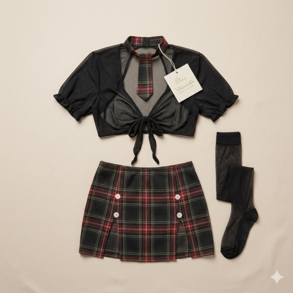 Ensemble Lingerie "Schoolgirl Chic" – Style Écolière Audacieuse