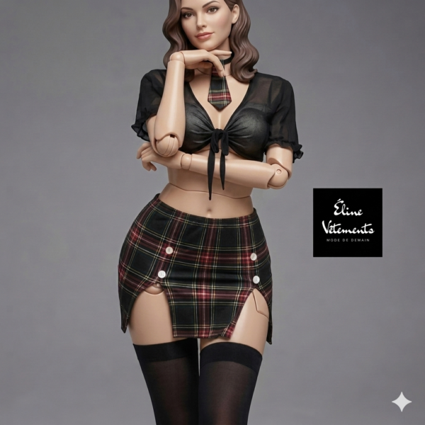 Ensemble Lingerie "Schoolgirl Chic" – Style Écolière Audacieuse