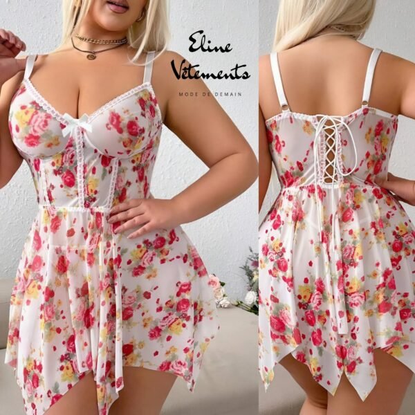 Nuisette Fleurie Style Corset – Éclat Printanier