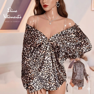 Chemise Oversize Satinée - Imprimé Léopard