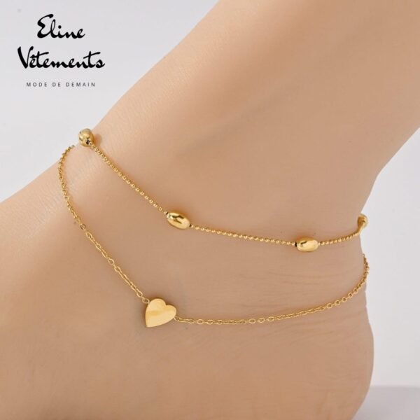 Chaine de cheville cœur