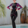 Burkini Noir Salopette & Paréo  /  بوركيني أسود سالوبيت مع باريو
