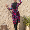 Burkini Noir Salopette & Paréo  /  بوركيني أسود سالوبيت مع باريو