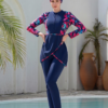 Burkini Bleu Salopette & Paréo  /  بوركيني أزرق سالوبيت مع باريو