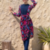 Burkini Bleu Salopette & Paréo  /  بوركيني أزرق سالوبيت مع باريو