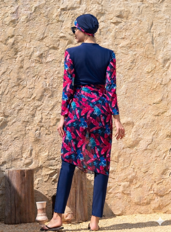 Burkini Bleu Salopette & Paréo  /  بوركيني أزرق سالوبيت مع باريو