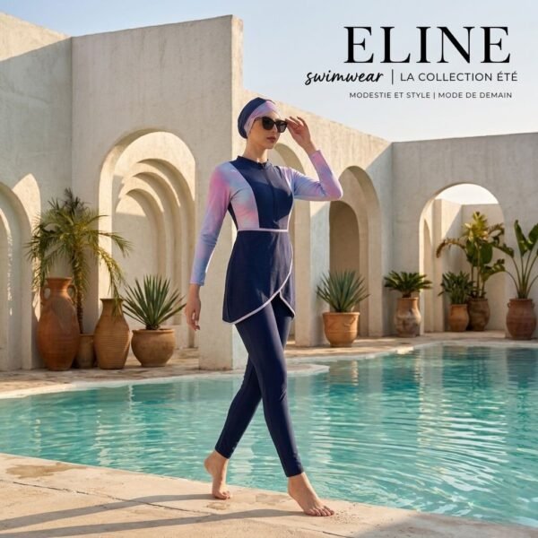 Burkini bleu Salopette & Bonnet / بوركيني أزرق سالوبيت + بونيه